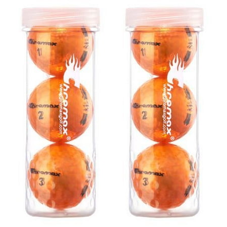 Chromax M5 Metallic High Visibility Orange Golf Balls, 2-Tubes of 3,