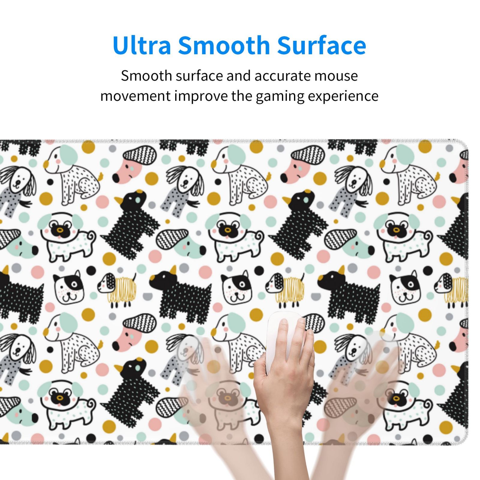 Xecao Funny Puppy for Waterproof Mouse Pad - Extended Contour Mouse Mat, Large Gaming Mousepad Laptop Keyboard Mat with Non-Slip Rubber Base