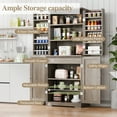 thumbnail image 4 of Walsunny Pantry Cabinets with Drawer Doors Shelves 67 Inches Tall Wooden Food Storage Cabinet Freestanding for Microwave Kitchen Storage Dining Room Gray, 4 of 8