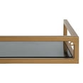 thumbnail image 5 of Kate and Laurel Blex Metal and Glass Wall Shelf, Gold/Black 24x8x3, 5 of 6
