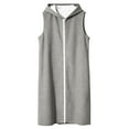 thumbnail image 3 of Yievot Women's Sleeveless Hoodies Sweatshirt Basic Solid Zip Up Long Vest Hoodie with Pockets, 3 of 5