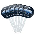 thumbnail image 1 of Save Alaska with Bear Mountains Water Cupcake Picks Toppers Decoration Set of 6, 1 of 3
