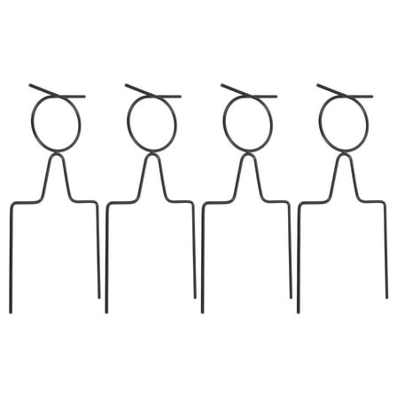 4 Pcs Water Hose Land Stake Garden Stakes for outside Black