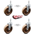 thumbnail image 2 of 6 Inch High Temp Phenolic Wheel Swivel 12mm Threaded Stem Caster Set SCC, 2 of 2