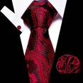 thumbnail image 4 of Corbata De Seda De Lujo Skinny 7,5cm Floral Alta Moda A Cuadros Rayas Pañuelo Cuffink Conjunto Para Hombres Boda Formal | Corbatas Y Pañuelos Para Hombre, 4 of 4