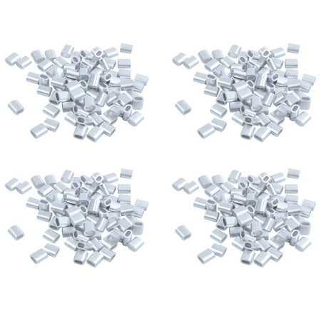 

2mm Aluminum Double Hole Wire Rope Clamp Clip Sleeve 320 Pcs