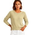 thumbnail image 4 of Dwellite Women Sweaters Knitted Cropped Crewneck Basic Trendy Fall Tops Cropped Sweater Winter Long Sleeve Dressy Top 2026 Yellow XL, 4 of 6
