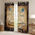 thumbnail image 2 of Lake House Window Curtains Rustic Farmhouse 38"Wx45"L Curtains Camo Lake Paddles Boat Fishing Curtains & Drapes Gifts For Lake Lovers,Camouflage Farmhouse Cabin Curtains 2 Panels, 2 of 6