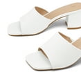 thumbnail image 4 of Pennysue Women's Block Heel Mule Sandals White Backless Slip On Sandals 9M, 4 of 5