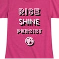 thumbnail image 3 of Barbie - Rise Shine Persist - Toddler And Youth Girls Short Sleeve Graphic T-Shirt, 3 of 5
