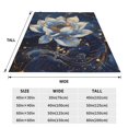 thumbnail image 3 of Salouo Blue Golden Dream Lotus Print Bed Blankets,Flannel Blanket Comfortable Air Conditioning Blanket Lightweight Blanket for Sofa Bed Travel & Couch -80"x60", 3 of 8