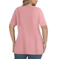 thumbnail image 4 of Posijego Plus Size Tops for Women Criss Cross V Neck Short Sleeve Shirts Trendy Summer Oversized T-Shirts, 4 of 6