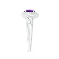 thumbnail image 3 of ANGARA Natural Amethyst Bypass Engagement Ring with Diamond Halo in 14K White Gold for Women (Size-6mm) | February Birthstone, Birthday, Anniversary, Jewelry Gift for Women | Natural Amethyst Ring, 3 of 9