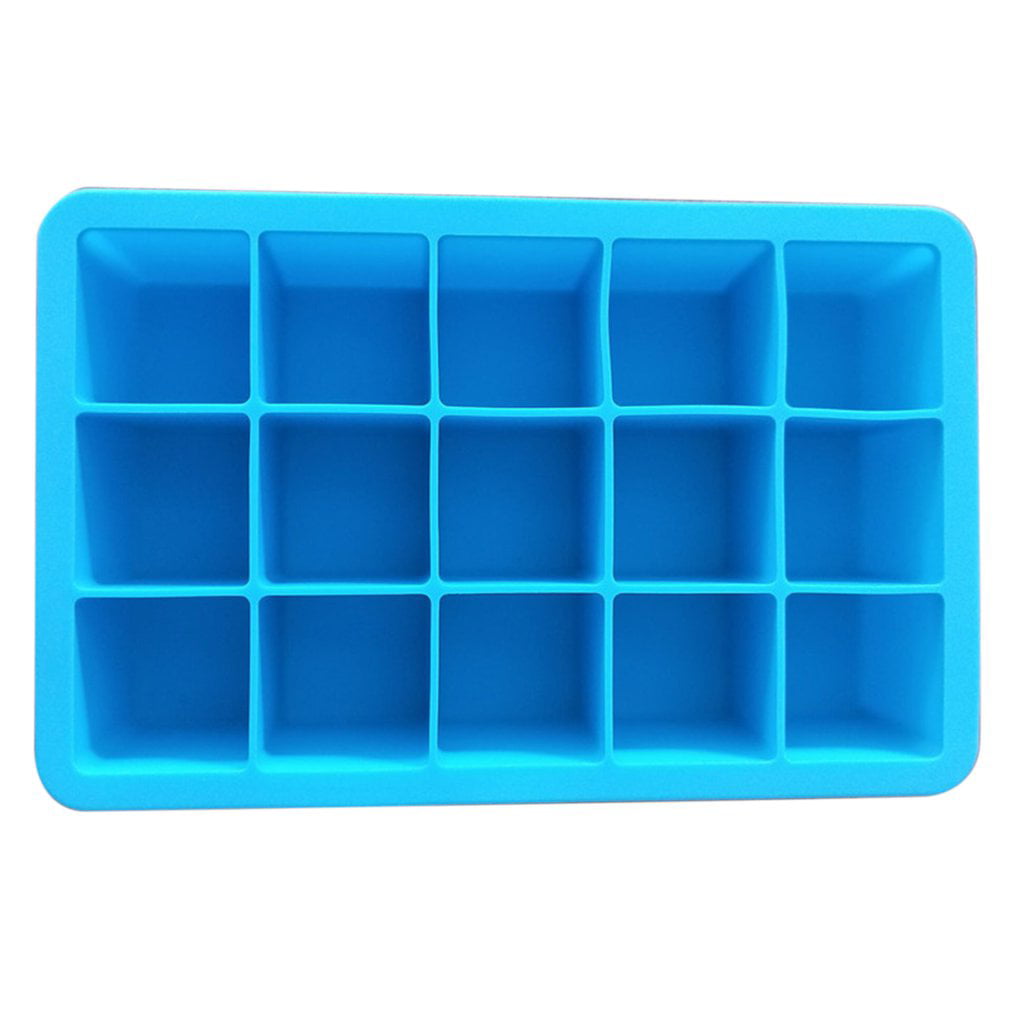Popular 15 Grid Ice Cube Mold Grenade Square Shape Silicone Ice Tray Maker 