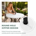 thumbnail image 4 of Round Outdoor Tablecloth with Umbrella Hole and Zipper, White Tablecloth with Elastic Waterproof, Modern Minimalist Pure Soild Color Patio Table Covers for 36" - 44" Picnic Pool Tables, 4 of 9