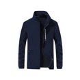 thumbnail image 4 of LUXUR Mens Stand-up Collar Jacket Cardigan Gym Outwear Dark Blue (Men) L, 4 of 4