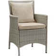 thumbnail image 3 of Modway Conduit 7 Piece Outdoor Patio Wicker Rattan Dining Set in Light Gray Beige, 3 of 6