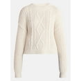 thumbnail image 5 of No Boundaries Cable Knit Sweater, Midweight, Women's, 5 of 5