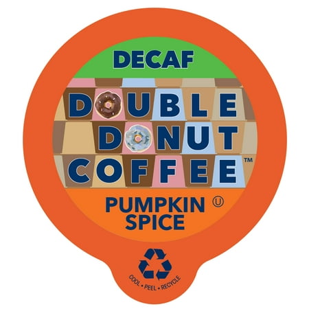 Double Donut, Decaf Pumpkin Spice Flavored Coffee Single Serve Cups, 24 (Best Ever Pumpkin Spice Muffins)