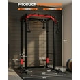 thumbnail image 4 of Memoryfield Power Cage with Cable Crossover System, 2000 lbs Capacity Power Rack with LAT Pulldown, Multi-Function Workout Cage with Pulley System for Strength Training, Red, 4 of 6
