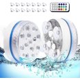thumbnail image 1 of Submersible Led Lights With Magnet, Ip68 Waterproof Underwater Pool Led Lights With 13 Leds, 4 Suction Cups And 164ft/50m Rf Remote, Battery Operated, 1 of 5