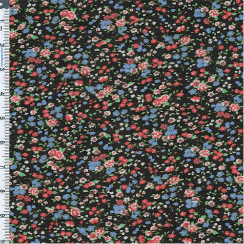 Black/Blue/Red Ditsy Floral Knit, Fabric Sold By the Yard - Walmart.com
