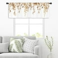 thumbnail image 5 of Eucalyptus Leaves Kitchen Curtain Valance 54W x 18H Rod Pocket Orange Brown Botanical Farmhouse Rustic Autumn Fall Window Treatment for Living Room Bedroom Bathroom, 5 of 6