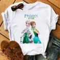thumbnail image 5 of Camiseta de princesa Anna Frozen de dibujos animados con estampado de Elsa para mujer, camisetas Harajuku con gráfico bonito, camisetas de Hip Hop para mujer, 5 of 5