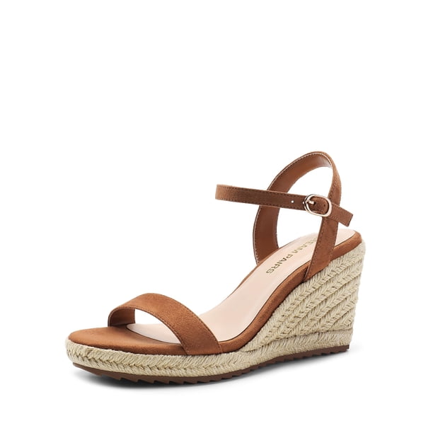Sandalia DREAM PAIRS Alpargatas con Cuña 9 cm Marrón