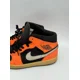 thumbnail image 5 of Ni - ke Ni - ke Mens Orange Black Air Jordan 1 Mid Black Cone Sneakers Size 10.5, 5 of 5