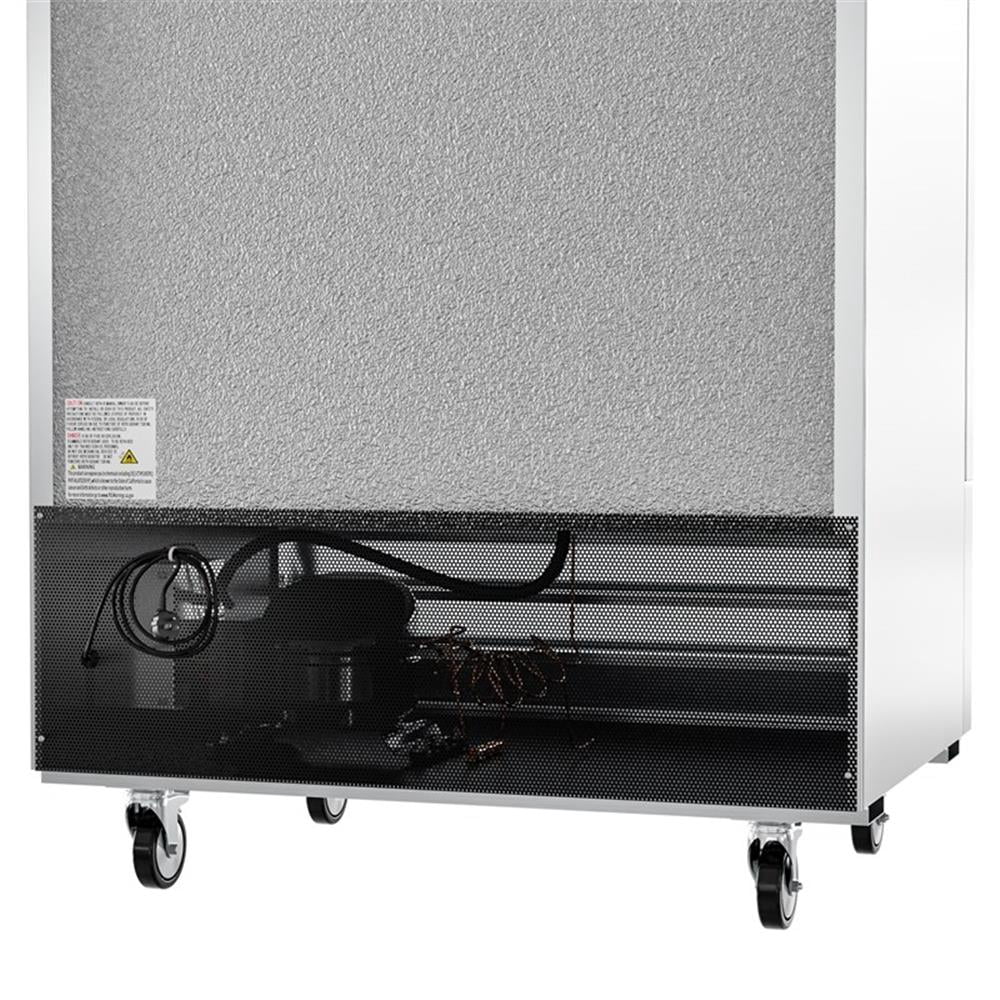Pemberly Row 39 in. Commercial Stainless Steel 2-Door Reach-In Freezer in Silver
