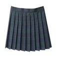 thumbnail image 5 of Hessimy Women's Girls Plaid Pleated Skirt With Necktie Bowtie High Waisted School Uniform A-line Pleated Skirt Skater Tennis(Green,S), 5 of 6