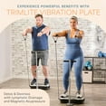 thumbnail image 6 of Lifepro TrimLite Vibration Plate Exercise Machine with Handlebars – Whole Body Vibrating Plate for Weight Loss, Lymphatic Drainage & Home Fitness – 99 Speed Levels, Resistance Bands, Bluetooth - Gray, 6 of 10