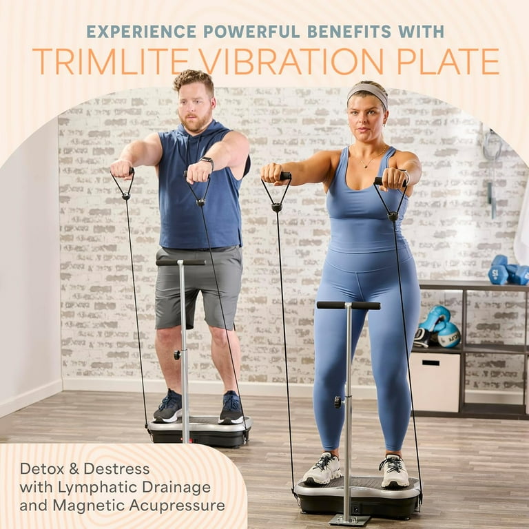 Lifepro TrimLite Vibration Plate, Full-Body Exercise Machine, Adjustable  Handlebar, Gray - Walmart.com