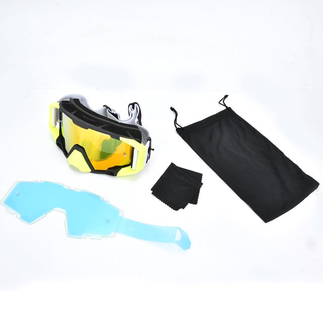 Gafas de seguridad para motocicletas resistentes al viento, a la arena y a los rayos ultravioleta, color negro y amarillo, para condiciones extremas de conducción