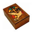 thumbnail image 2 of Stained Glass Church Window Cross with Handmade Polish Keepsake Jewelry Box, 2 of 5