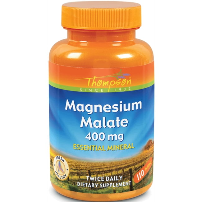 Thompson Magnesium Malate 400mg | Healthy Muscle & Nerve Function Support | Energy Production Aid | Quick Tablet Disintegration | Vegetarian | 120ct