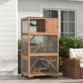 thumbnail image 2 of PawHut Catio Maison pour Chat d'Extérieur de 34 Pouces L sur Roulettes avec Plateformes Hamac, Orange, 2 of 10