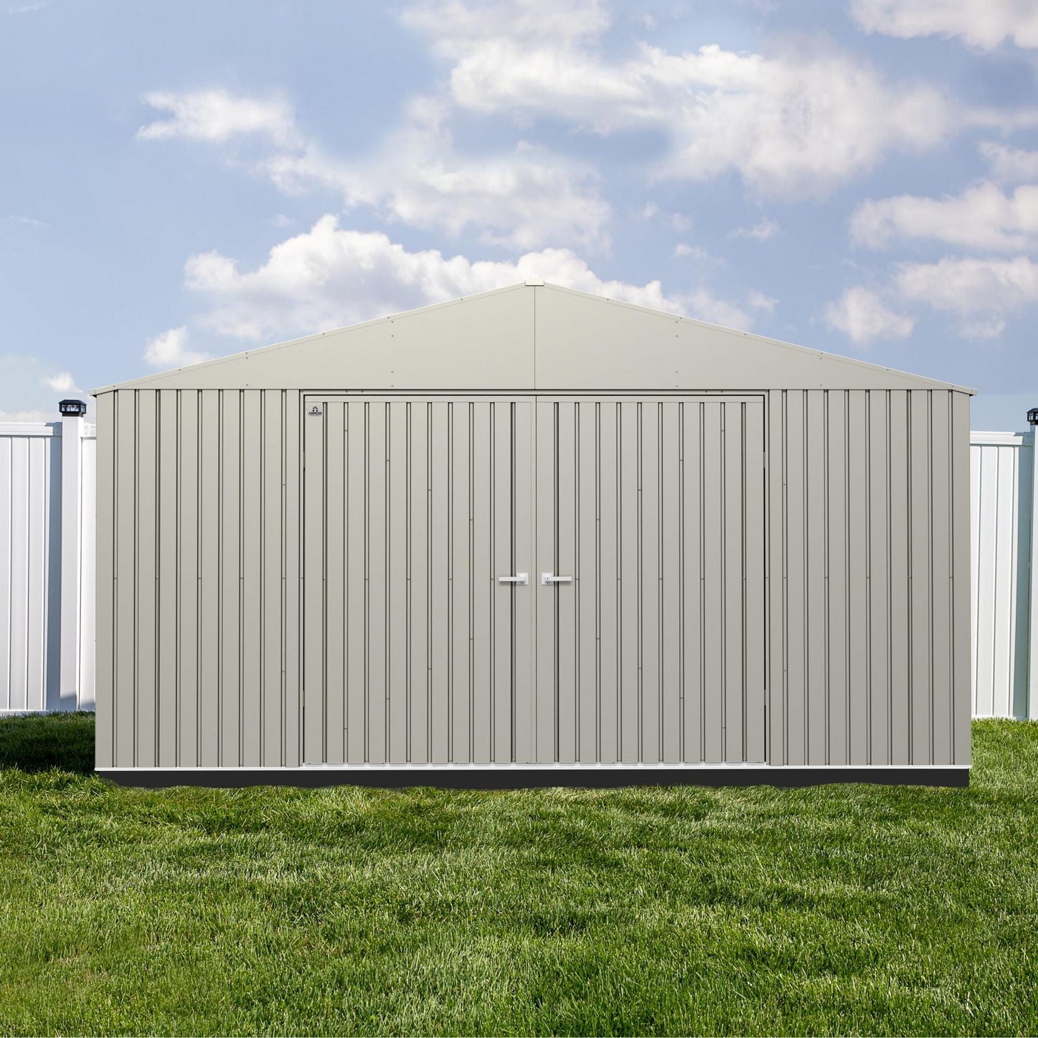 Abri de rangement en acier Arrow Elite, 14 x 14 pi, Gris Froid