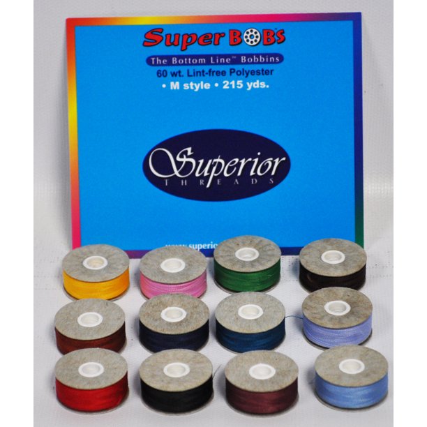 SuperBOBs Prewound Bobbins Bottom Line Thread M Style New and Bright
