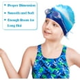 thumbnail image 4 of 3 Pieces Kids Swim Caps for Long Hair Silicone Swimming Cap for Girls Boys Kids Teens with Long Curly Hair Braids Dreadlocks Large Waterproof Swim Hat, 4 of 12