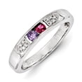thumbnail image 2 of 14K White Gold Ring Band Mother's & Family Semi Mount Diamond center Stone Mounting 4 mm, Size 9, 2 of 3