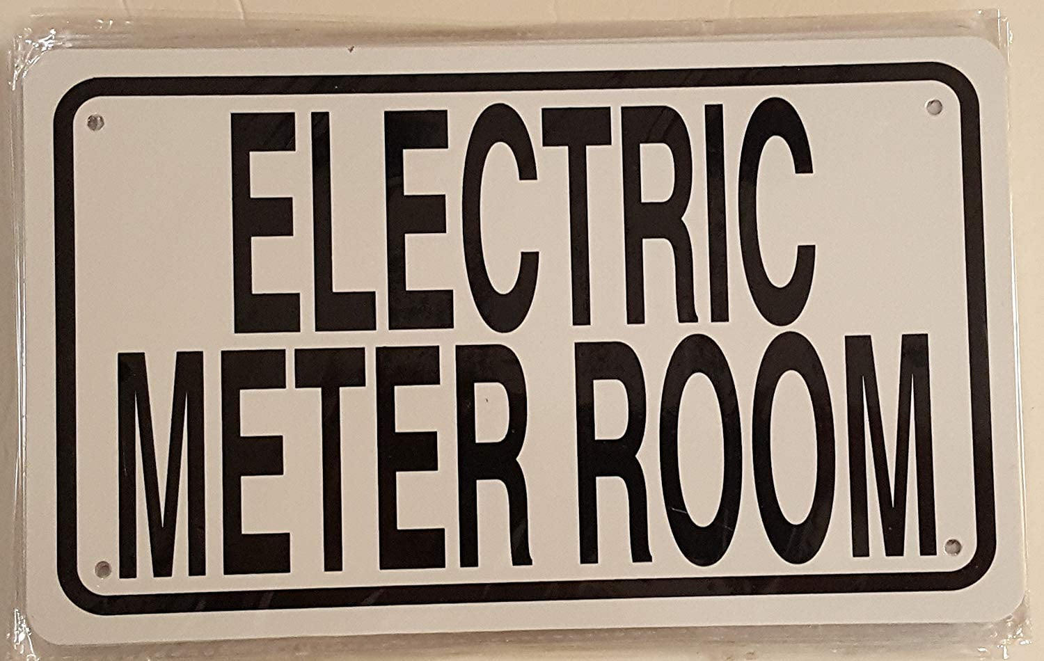ELECTRIC METER ROOM SIGN (White 6x10 Aluminium rust free)