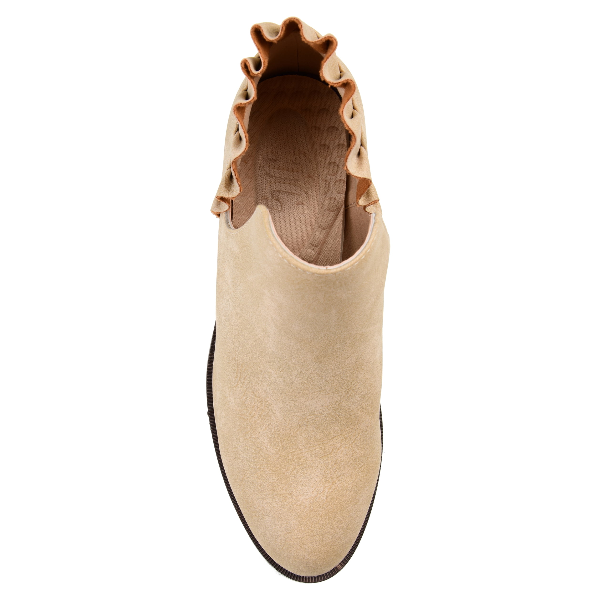 Journee Womens Lennie Slip On Stacked Heel Booties