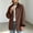 Brown, variant on WIZUTIZ Women's Solid Color Long Sleeve Corduroy Shirt Jacket With Collar And Patch Pockets Casual Vintage Tunic Outerwear