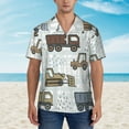thumbnail image 4 of Balery Tractor and Dumper Print Men's Hawaiian Shirts Short Sleeve Beach Shirt Relaxed Fit Vacation Button Down Shirts-3X-Large, 4 of 9