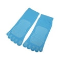 thumbnail image 6 of 4 Pairs Full Finger Toe Socks Men Women Non Slip Sticky Five Finger Socks for Sport Exercise Yoga Daily Fit Sky Blue, 6 of 7