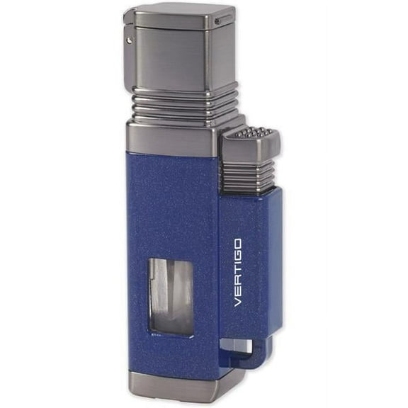 Vertigo Churchill Quadruple Torch Lighter - Metallic Gray & Gunmetal