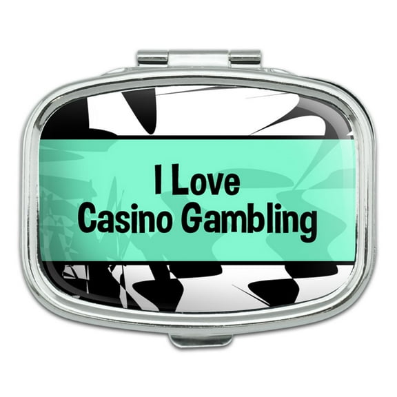 I Love Heart Sports Hobbies - Casino Gambling - Rectangle Pill Box