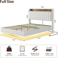 thumbnail image 4 of ChaoLink Full / Double Bed Frame Bed Frame, Floating Platform Bed with Headboard, LED Lights, Charging Ports, Modern Upholstered Bed frame with Sturdy Wood Slats, No Box Spring Needed, Easy Assembly, 4 of 7